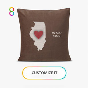 US States Heart Pillow